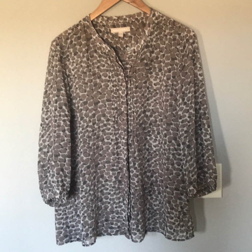 Banana Republic sheer print button-up top